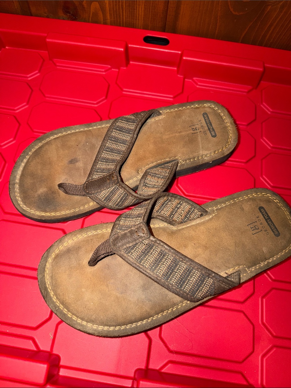 George Brown Men’s Woven-Style Flip Flop Sandals